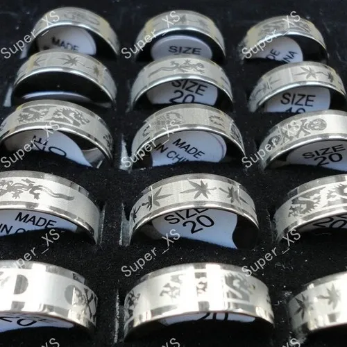 300pcs wholesale lots jewelry ring fashion Pattern stainless steel rings free shipping BL081
