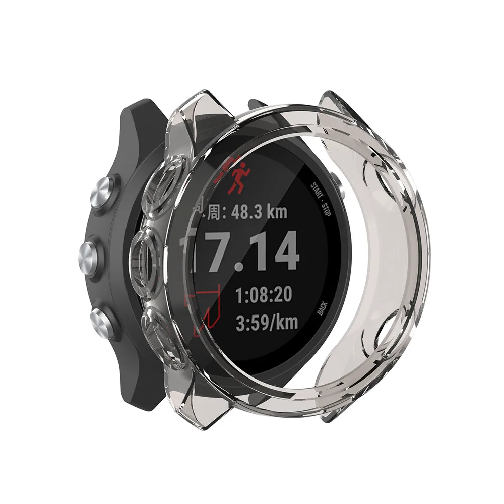 ТПУ защитный чехол для Garmin Forerunner 245 м ремешок для часов мягкий чехол для Garmin Forerunner 245 gps Аксессуары для часов - Цвет: Transparent Gray