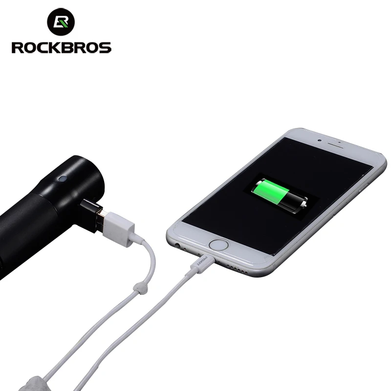 ROCKBROS велосипедный светильник Мощность банк Водонепроницаемый USB Перезаряжаемые велосипед светильник сбоку Предупреждение вспышка светильник 700 люмен 18650 2000 мАч 5 режимов