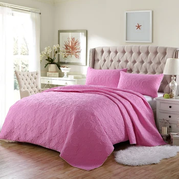 Funda de cama de algodón para juego de cama colcha manta de tamaño king juegos de cama Rosa gris funda de almohada colchas para cama couvre lit