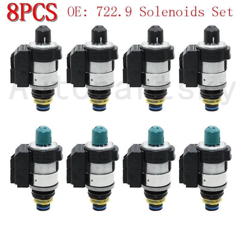 US $90.23  Set Of 8pcs Oem 7229 Solenoids Set For Mercedes Benz 7 Speed Automatic Transmission Valve Remanufactured 220 277 10 98