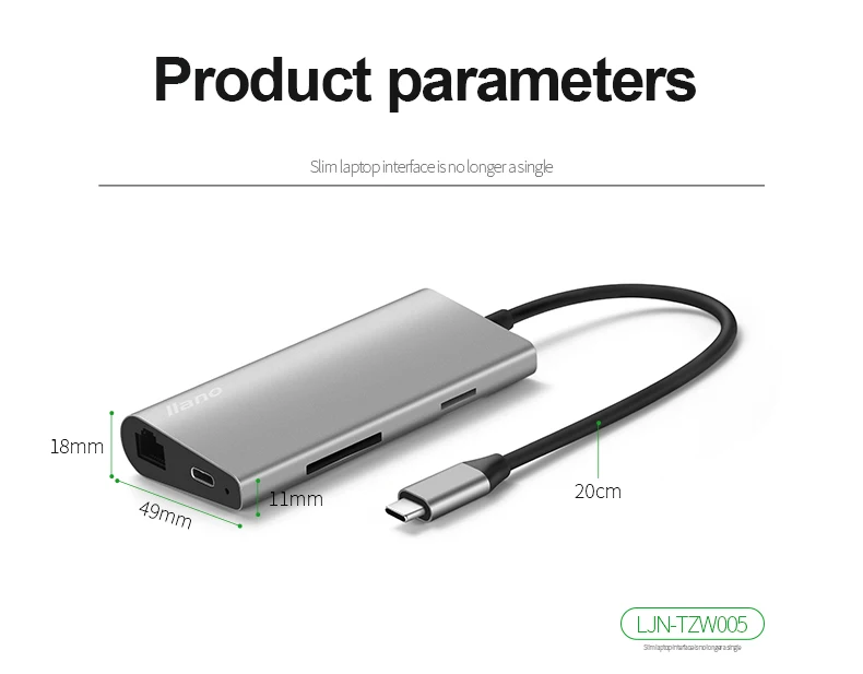 Llano USB док-станция все-в-одном USB-C к HDMI кард-ридер RJ45 PD адаптер для MacBook samsung Galaxy S9/S8/S8+ type C концентратор