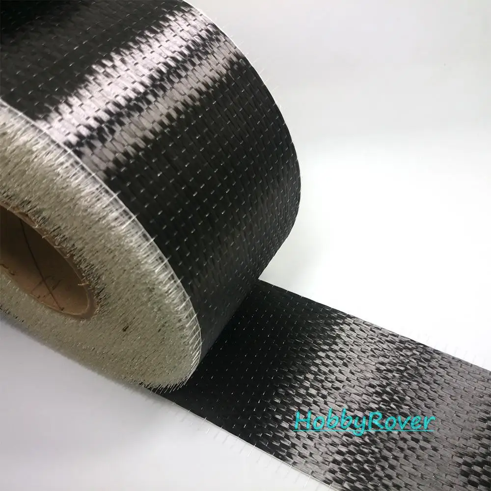 

[Grade B 3.4Gpa] 300gsm 4"/10cm Carbon Fiber 12k UD Uni-directional Cloth Fabric Tap High strength Repair material