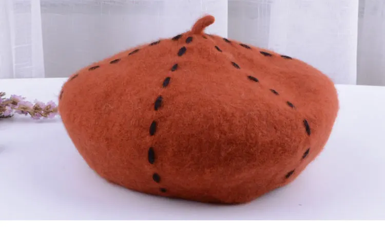 beret women winter french red black wool beret hat women french hat female beret women beret hats women winter  (7)