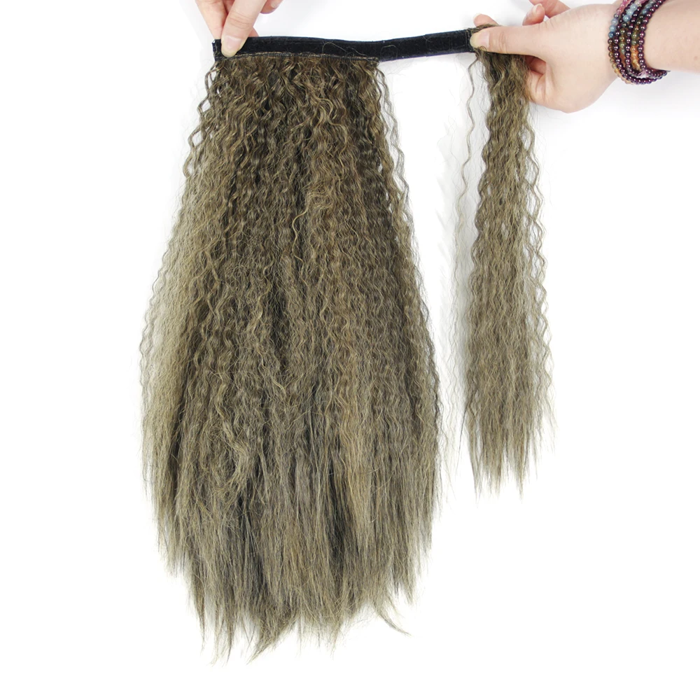 kinky curly ponytail extensions fake hair estenciones del cabello pony tail hair extensions hair pieces