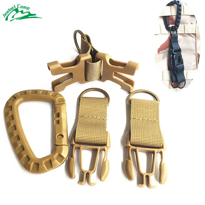 

Jeebel Carabiner Backpack Molle Nylon Holder Hooks Keychain Clasp Hanging Belt Buckles Chain Camping Hiking Outdoor