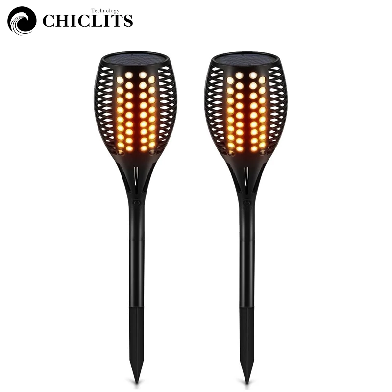 Chiclits Solar LED Flame Lamp Waterproof Flame Lighting 96LED Lights Flame Effect Light Outdoor Fire Light Garden Decoration  (12)
