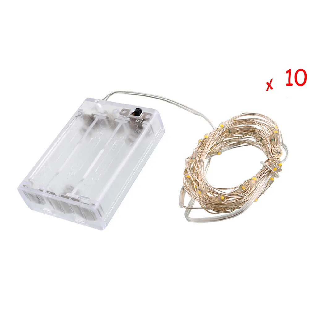 Lot 10 Battery Powered Copper Wire 30Led String Fairy Light 3M//10FT Pure White