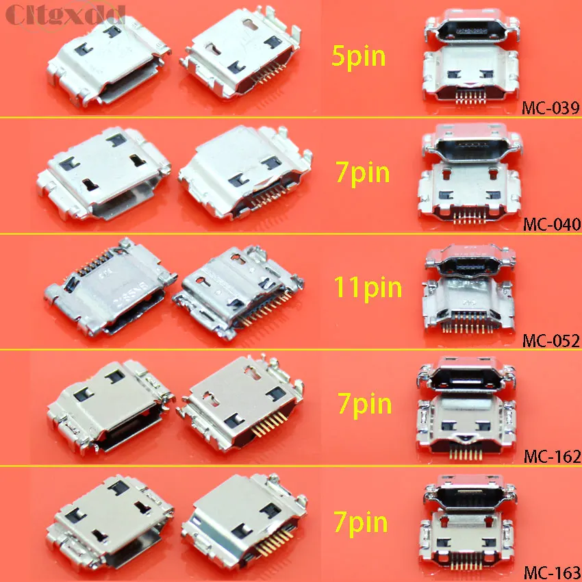 Cltgxdd 10 шт. гнездовой разъем Micro USB Женский Разъем 11/контактный зарядный порт для