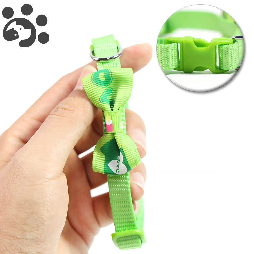 Green-Nylon-Dog-Collar-Adjustable-Collars-for-Cat-Necklace-Leash-Solid- (6)