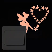 Новая луна фея мультфильм светящийся Переключатель наклейка светится в темноте Звезда стикер на стену с кошкой Украшение Наклейка s домашний декор гостиной