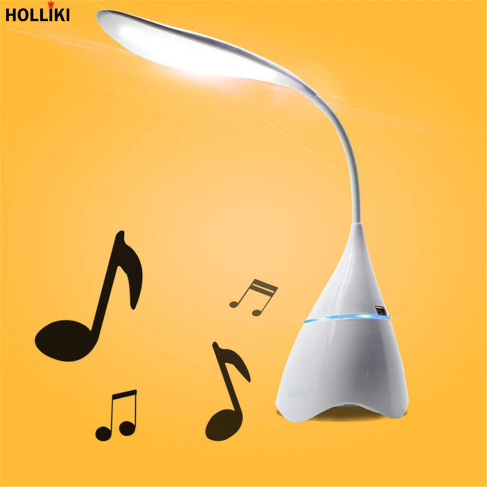 

Bluetooth Music Speaker Desk lamp LED Support TF Card Night Light Rechargeable Adjustable Reading Desk Lamps Luminaria De Mesa