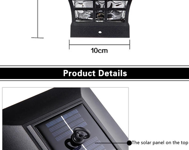 2 шт. светодиодный солнечный светильник, забор, освещение Крышки столба для украшения сада, открытый водонепроницаемый земельный колпачок, e внутренний двор, путь, столб, Солнечная лампа