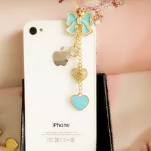 Модный кулон в виде банта и сердца с защитой от пыли для Iphone6 6s для samsung S6 для Xiaomi Meizu и всех 3,5 мм разъем для наушников