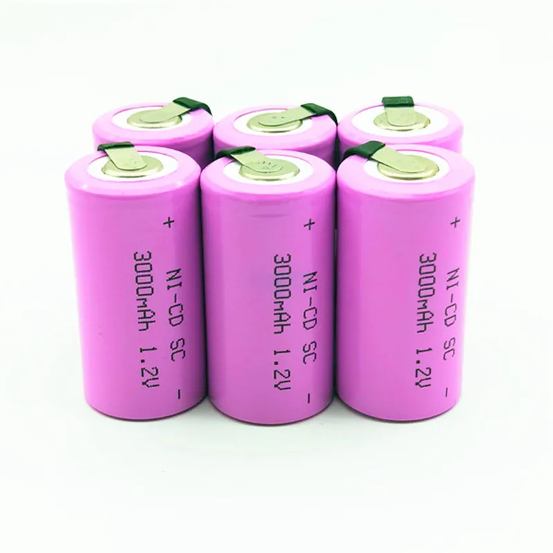 Бесплатная доставка 12 шт./лот Sub C SC 1 2 V 3000mAh Ni-Cd Ni Cd аккумуляторные батареи розового