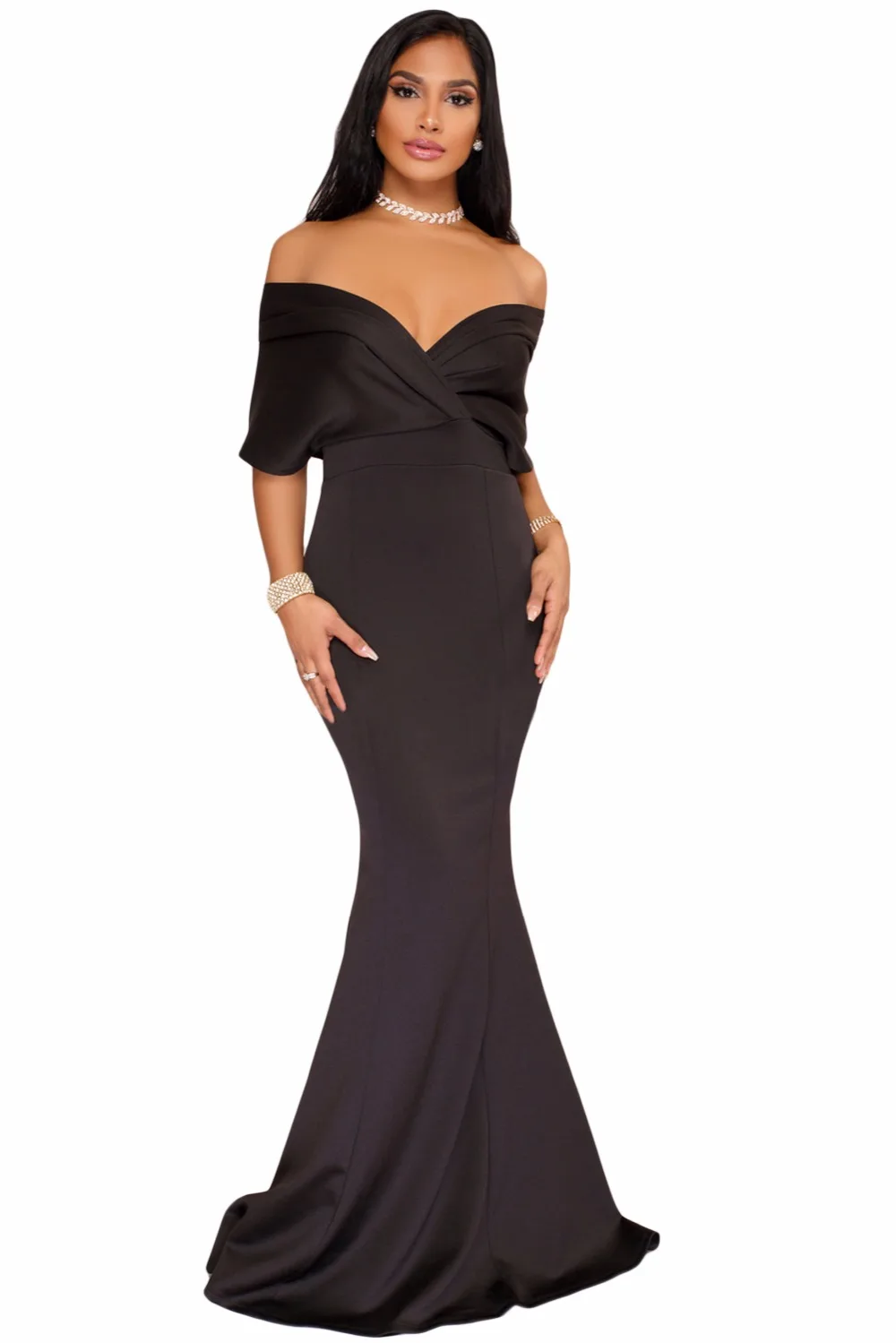 Black-Off-The-Shoulder-Mermaid-Maxi-Dress-LC61944-2-1