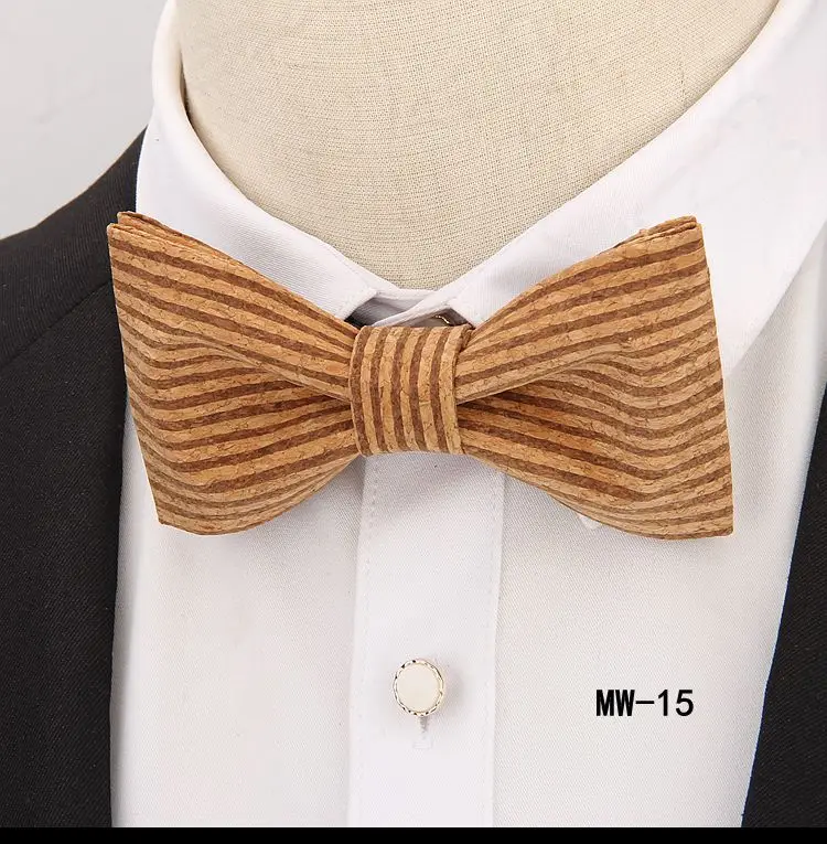 YISHLINE роскошный Пробка деревянный мужской галстук-бабочка деревянный галстук-бабочка галстуки ручной работы пледы галстук-бабочка для мужчин аксессуары для свадебной вечеринки галстук - Цвет: MW-15