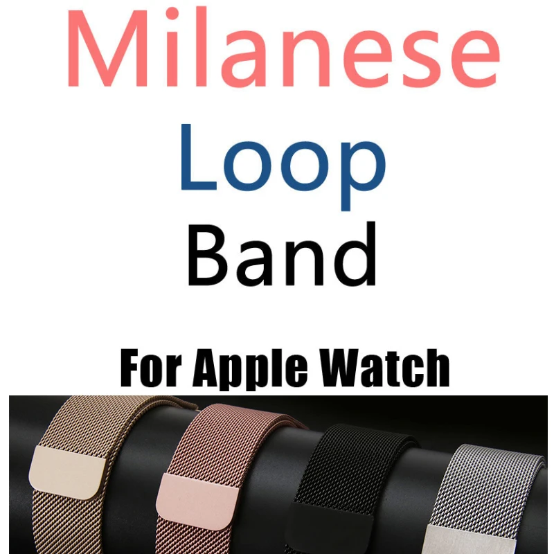 

Milanese Loop Band for Apple watch 42mm 38mm Link Bracelet Strap Magnetic adjustable buckle with adapter for iwatch Series4 40mm