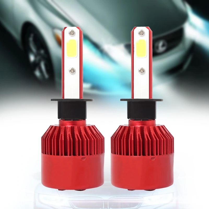 

S2 H1 Car LED Headlight Bulbs 6500K 72W 8000LM COB LED Headlamp Fog Light Red