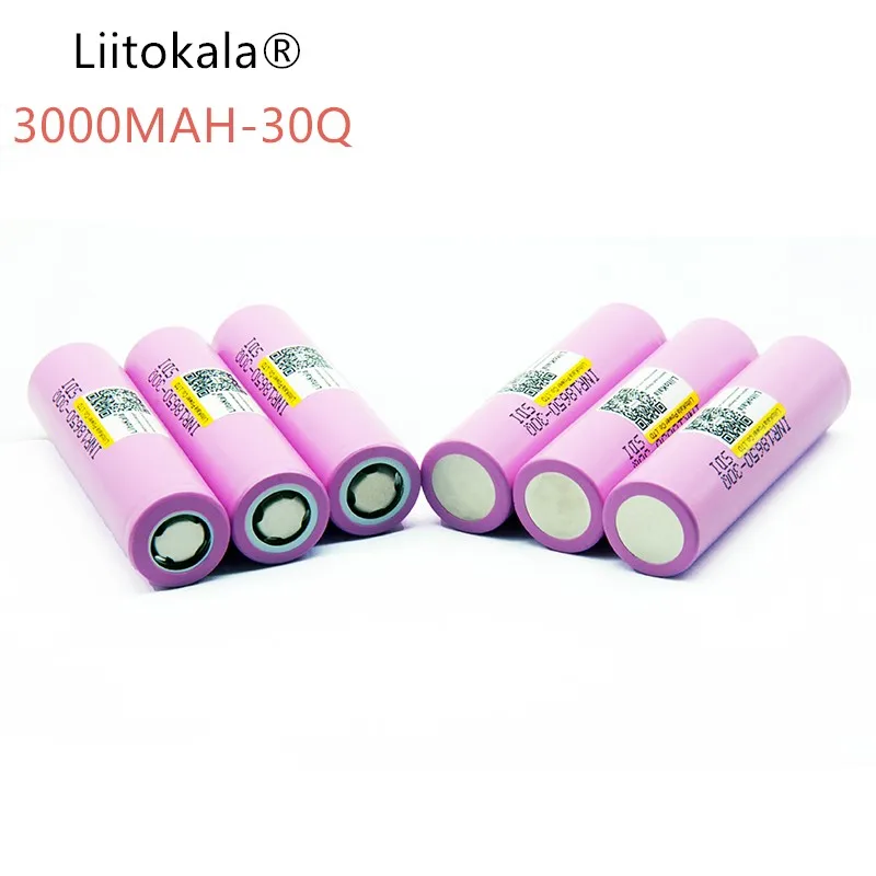 LiitoKala INR 18650 30Q Originais 3,7 V 3000 mAh Baterias Recarregaveis Para for 18650 Bateria/Eletronico-cig