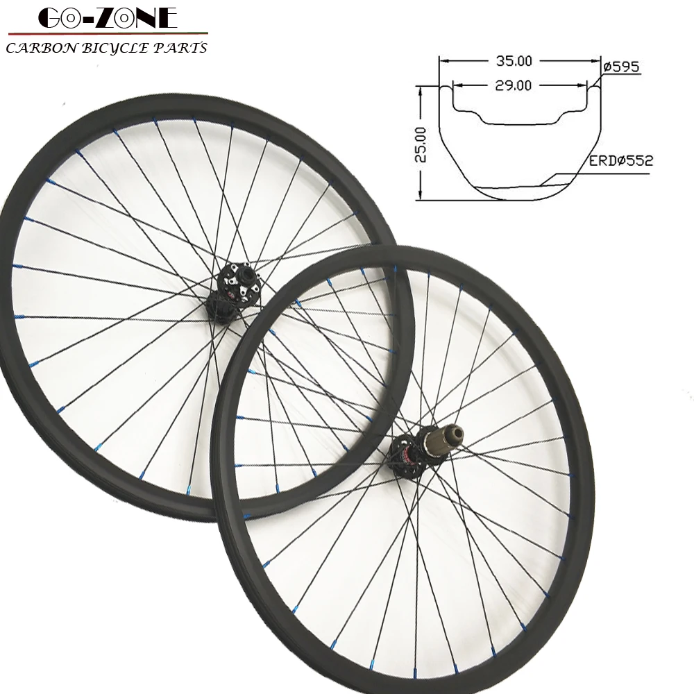 

carbon mtb wheels 27.5 650B clincher tubeless 35mm width 25mm height symmetry mtb wheelset mountain bicycle XC AM mtb wheel 27.5