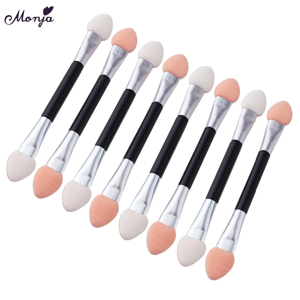 Monja 10 Pcs/set Nail Art Double Ended Portable Sponge Brushes Mirror