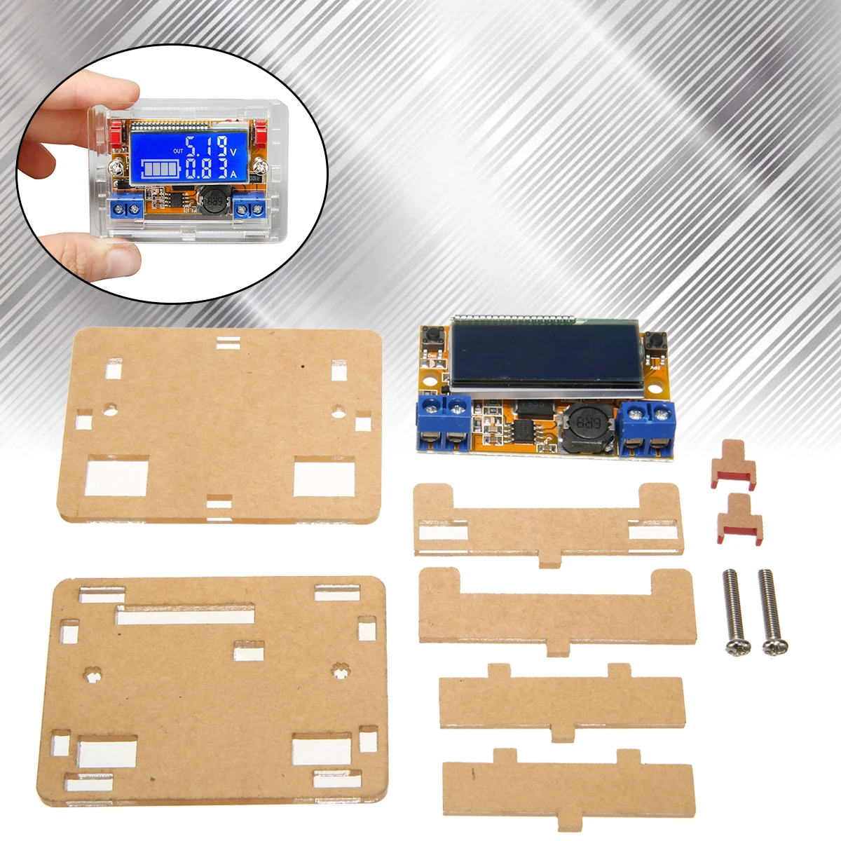 

1Set DC-DC 3A Digital Display LCD Step Down Power Supply Module Adjustable 5-23V To 0-16.5V Current Voltage Step Down Buck Board