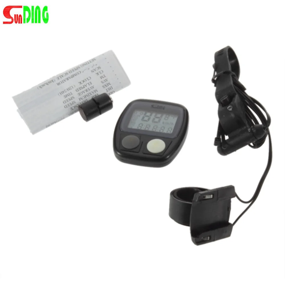 

Sunding SD-536 Waterproof Digital LCD Bike Computer Cycle Bicycle Speedometer Odometer 14 Functions LR44 button include battery