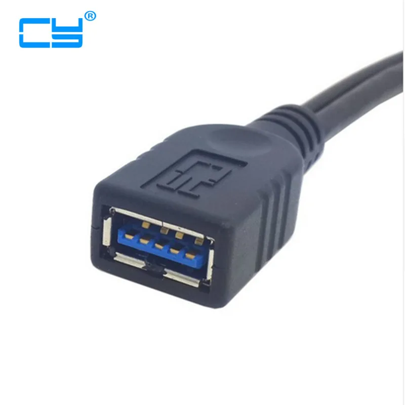 Black USB 3.0 Female to Dual USB Male Extra Power Data Y Extension Cable for 2.5" Mobile Hard Disk Black USB 3.0 Female to Dual USB Male Extra Power Data Y Extension Cable for 2.5" Mobile Hard Disk