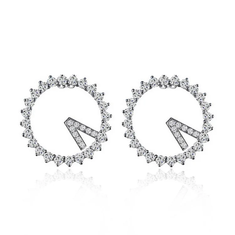 

Fashion Famale AAA Zircon Element Stud Earrings for Women Creative Jewelry Geometric Pattern Micro-inlay Full Drill Earings Gift