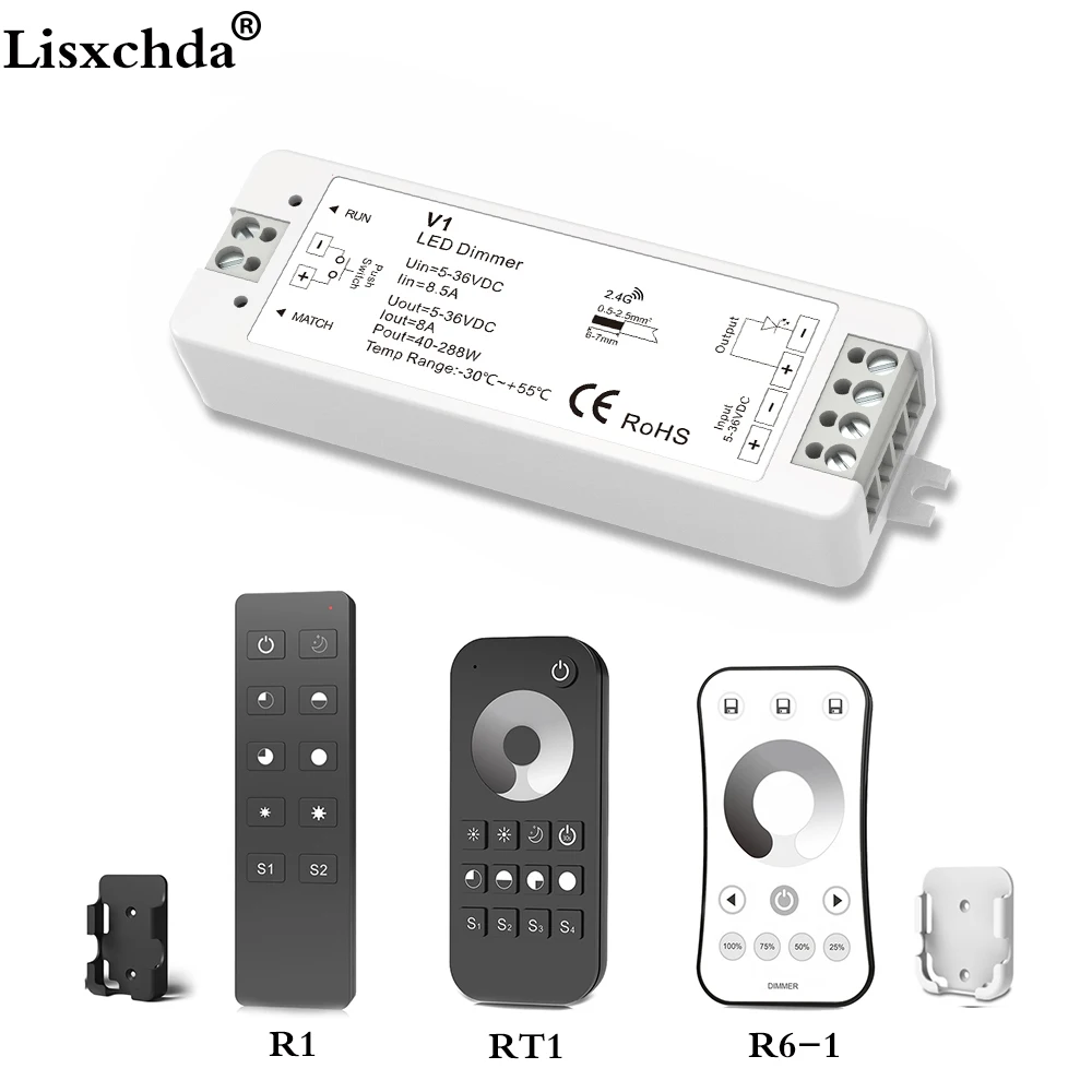 Lisxchda светодиодный диммер 12 V 5 24 36 8A PWM Беспроводной регулятор яркости