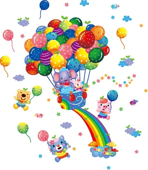 

Hot sale DIY Removable wall Stickers Cartoon Cute Animals Train Balloon Kids Bedroom Home Decor Mural Decal Small Size