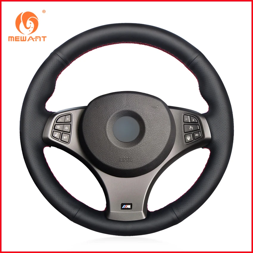

MEWANT Black Artificial Leather Car Steering Wheel Cover for BMW E83 X3 2009 2010 Interior Accessories Parts