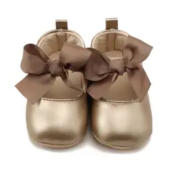 Сладкий бабочка-узел кроватки обувь милый ребенок обувь повседневная обувь высокого качества Новорожденные для вечерние Детские slofjes 4OT12