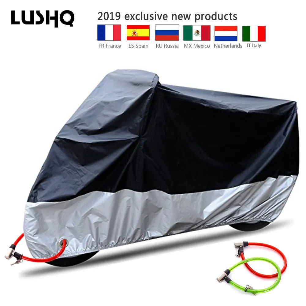 XXXL, Black and Red HANSWD Motorcycle Dust Cover Waterproof Uv Cover For Yamaha Kawasaki Universal 