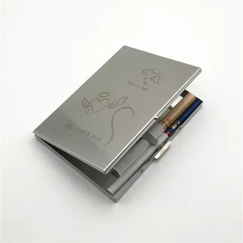 

Angel & Devil Stainless Steel Cigarette Case Ultra Thin Metal Universal Cigarette Boxes Wire Drawing Process Smoking Holder Box
