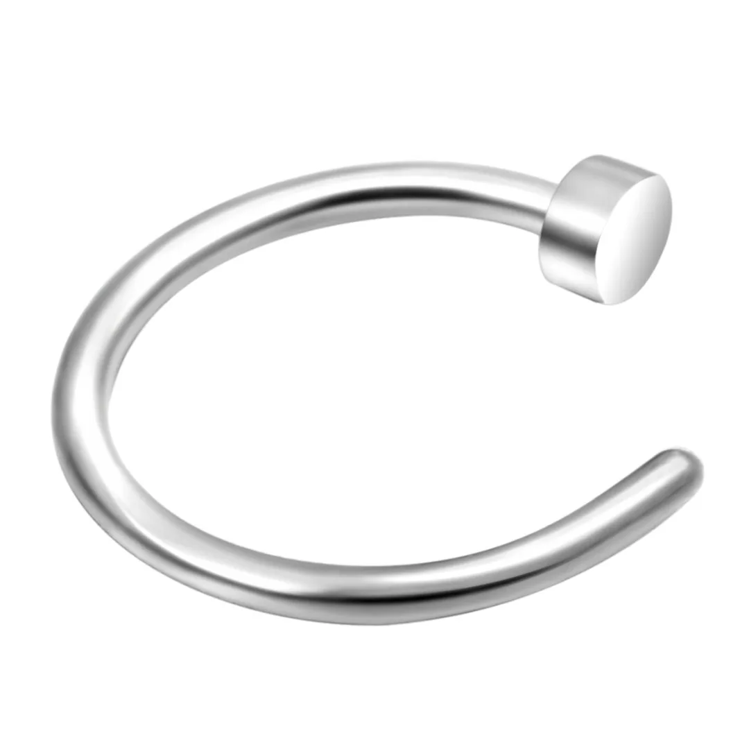 10pc Surgical Steel Round Top Fake Nose Stud Ring Stud Hoop Tragus Simple Punk Body Piercing Jewelry Shellhard femme bijoux