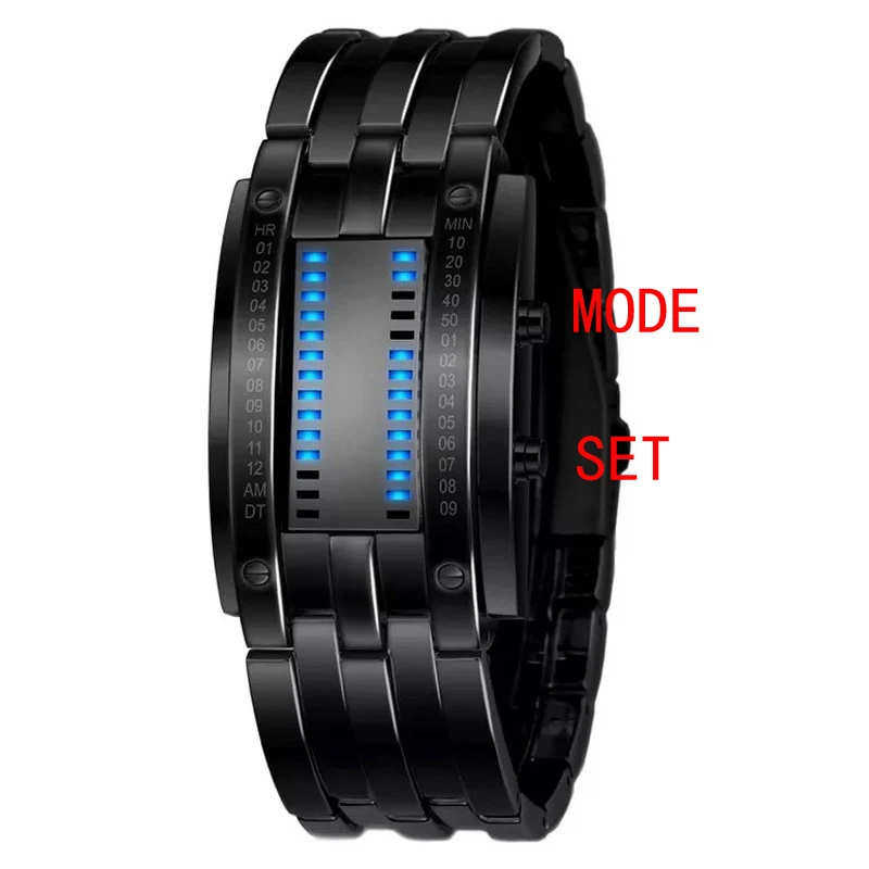 Zegarek męski na bransolecie Binarny LED czarny 8 aeProduct.getSubject()