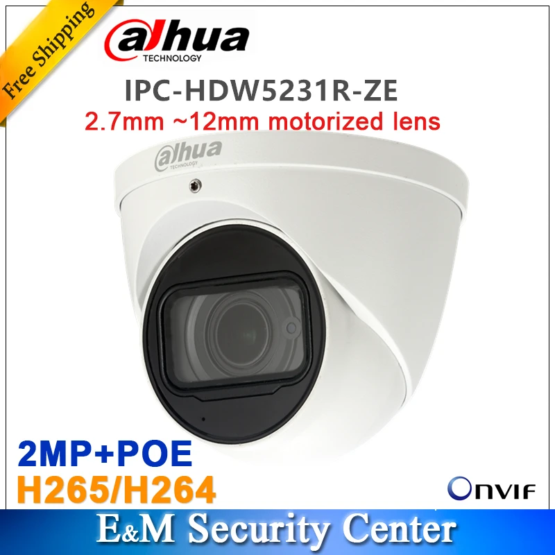 

Original dahua english IPC-HDW5231R-ZE replace IPC-HDW5231R 2MP WDR IR Eyeball Network Camera 2.7mm-13.5mm motorized CCTV IP POE
