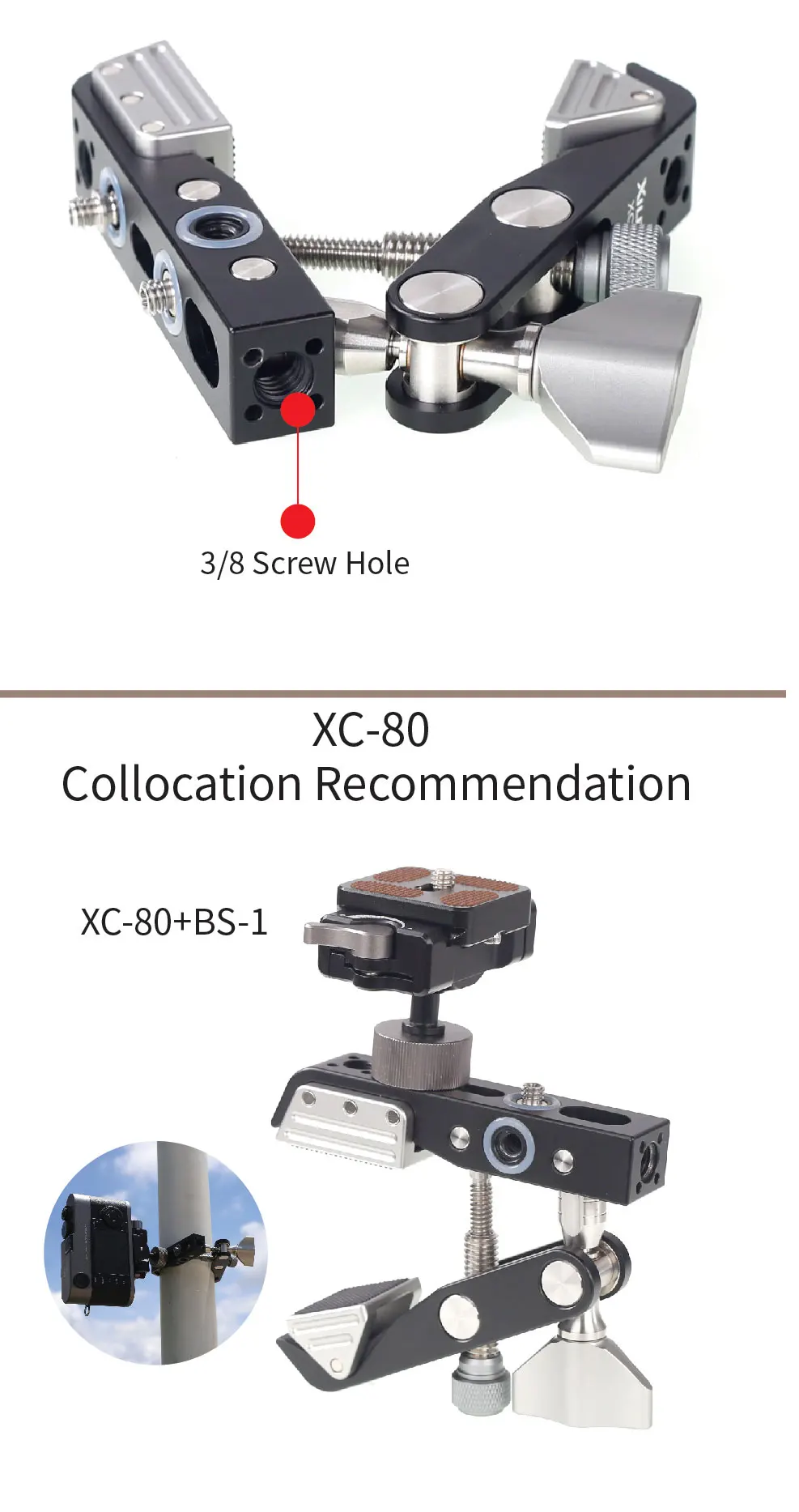 XILETU XC-80 путешествия мощный зажим держатель фотографии кронштейн для DSLR