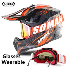 Soman шлем для мотокросса с MX очки горные мото крест руля грязи велосипед Casco rbike Capacetes ECE утверждения SM633