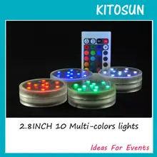 20 шт./лот супер яркий 3AAA Батарея Multicolors RGB LED 2." Погружные floralyte свет, водонепроницаемый LED ваза свет для декора