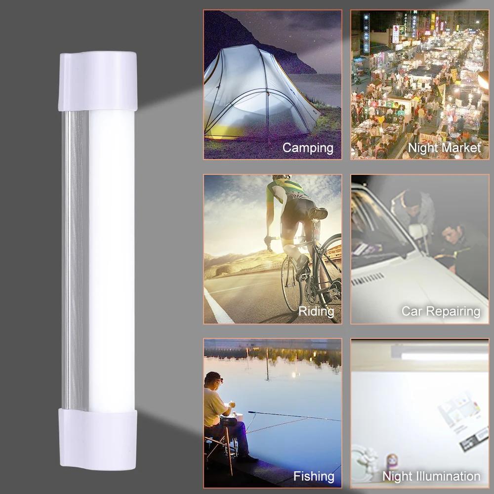 

Portable SMD2835 LED camping lamp 5 Lighting Modes Rechargeable Dual USB Port Outdoor Light Emergency Lamp for Hiking Climbing