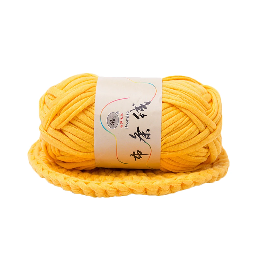 1Pc Hand-knit Woven Thread Thick Yarn Basket Blanket Carpets Yarn Cozy Cotton Wool Knitting Braided DIY Crochet Fancy Cloth Yarn - Цвет: Deep Yellow