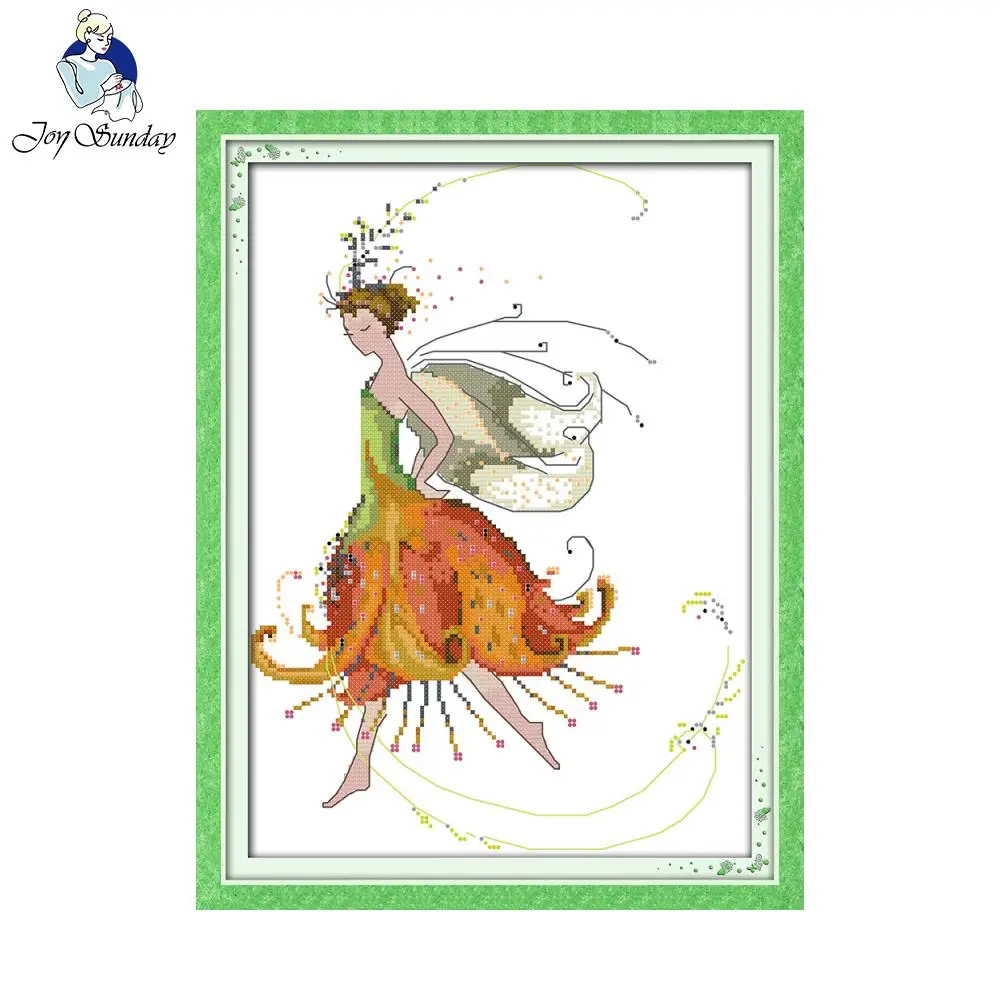 

Joy Sunday DIY cross stitch kits sets handmade needlework chinese embroidery flowers fairy patterns Cross-Stitching paintings
