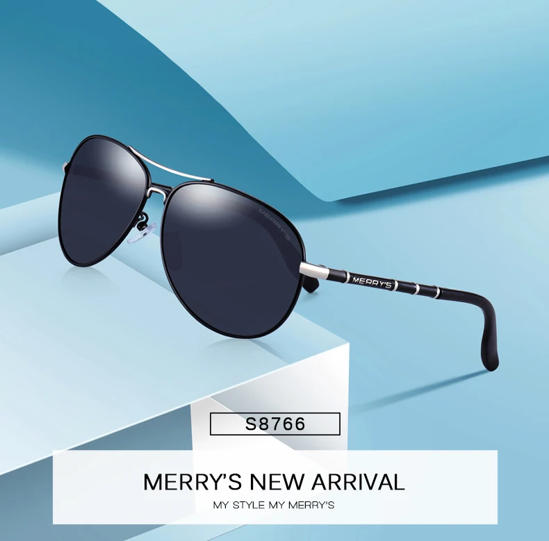 MERRYS дизайн, мужские классические солнцезащитные очки пилота, HD поляризационные солнцезащитные очки для мужчин, роскошные оттенки, защита от уф400 лучей, S8766