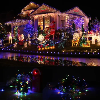 

HOT sale Led String Lights power generation light 22M 200 beads lamp string Xmas Holiday light outdoor decor lamp for party