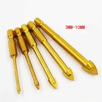 

LanLan 5pcs/set 3-10MM Alloy Triangle Drill Set for Glass Tile Ceramic Mirror Porcelain Marble
