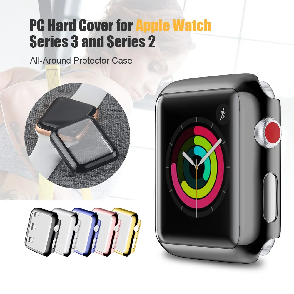 Screen Protector Cover for Apple Watch Case Electroplating Plastic Hard PC 38mm/42mm for Apple Watch Series 3 and Series 2