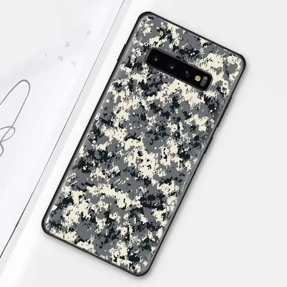 Камуфляжный военный армейский Черный силиконовый чехол для samsung Galaxy S10e S10 S8 S9 Plus S7 A40 A50 A70 Note 8 9 мягкий чехол - Цвет: 011